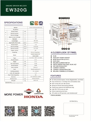 DC MOTOR KOVO EW320G Gasoline Welding Generator Machine for Groupe Autonome De Soudage