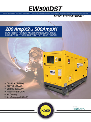 Trailer Type Diesel Welder Generator EW500DST with 1500/1800rpm Speed