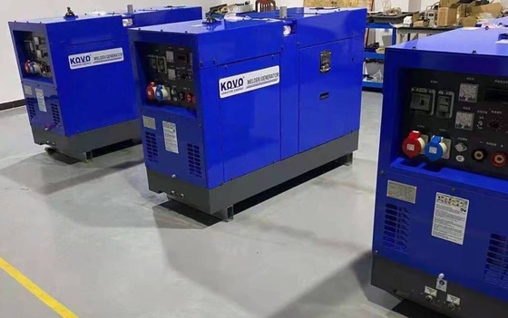 Welding with KOVO Diesel Dual Holder Permanent Magnet Welder Generator DC600A DGW500 at 85V Output Voltage